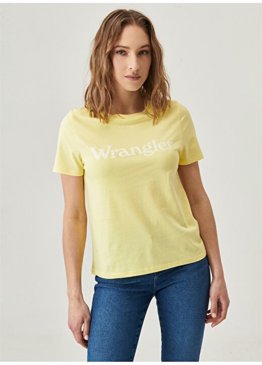 Wrangler Bisiklet Yaka Sarı Kadın T-Shirt W7N4GHY19 2