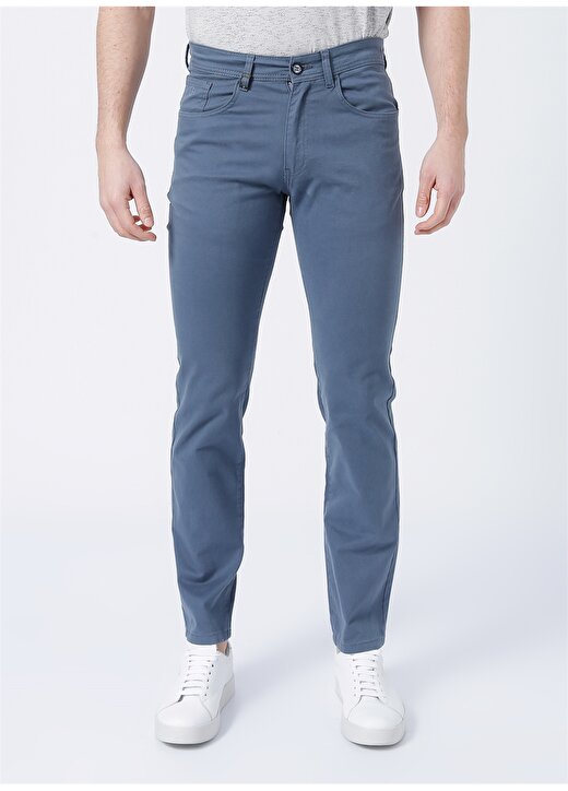 Privé 4BX012220003 Normal Bel Slim Fit Gri - Mavi Erkek Pantolon 2