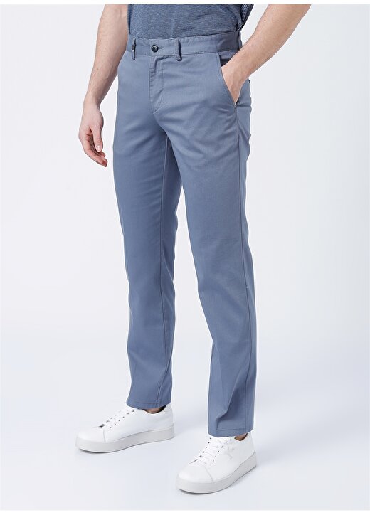 Privé 4BX012220002 Normal Bel Comfort Fit Gri - Mavi Erkek Pantolon 3