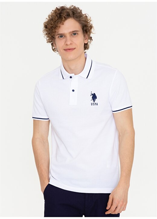 U.S. Polo Assn. G081SZ011.000.1372846 Beyaz Erkek T-Shirt 2