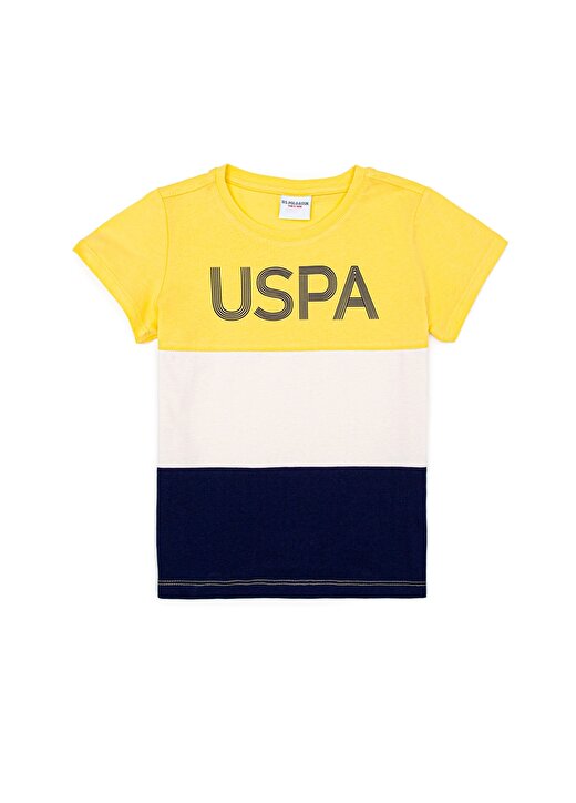 U.S. Polo Assn. Bisiklet Yaka Kısa Kollu Açık Sarı Erkek Çocuk T-Shirt 1