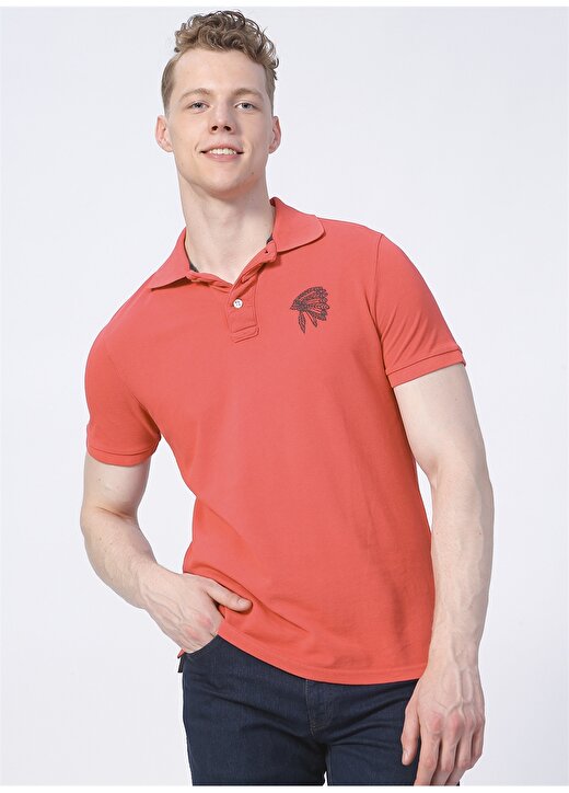 Routefield Nakışlı Kırmızı Erkek Polo T-Shirt ROUTEFIELD PEEK KIRMIZI POLO TEE 3