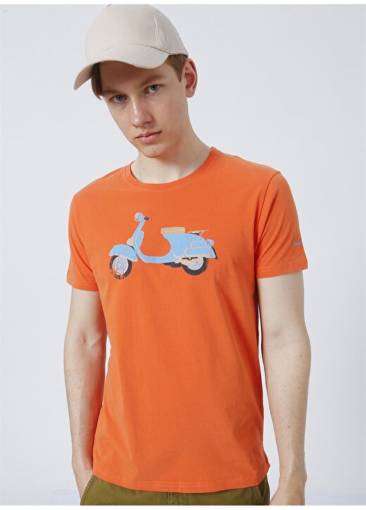 Routefield Tune Bisiklet Yaka Slim Fitbaskılı Turuncu Erkek T-Shirt 3