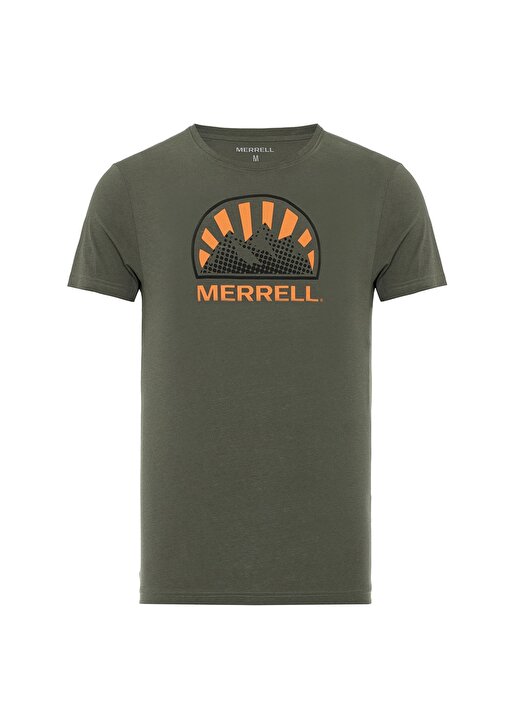 Merrell Bisiklet Yaka Baskılı Haki Erkek T-Shirt M2TIDE 33 TIDE 3