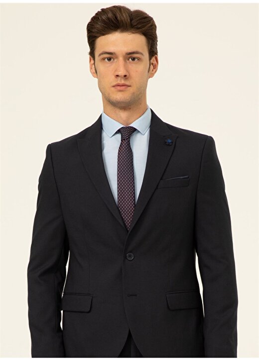 Süvari Normal Bel Slim Fit Mavi Erkek Takım Elbise TK1000600230 2