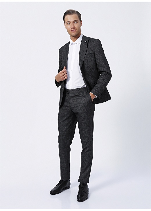 Süvari Normal Bel Slim Fit Siyah Erkek Takım Elbise TK1006900193 1