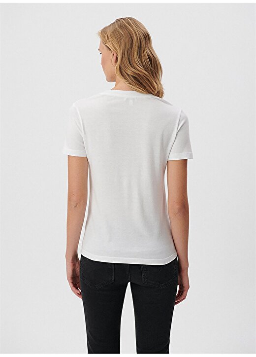 Mavi M1600956-620 Yuvarlak Yaka Normal Kalıp Beyaz Kadın T-Shirt 4