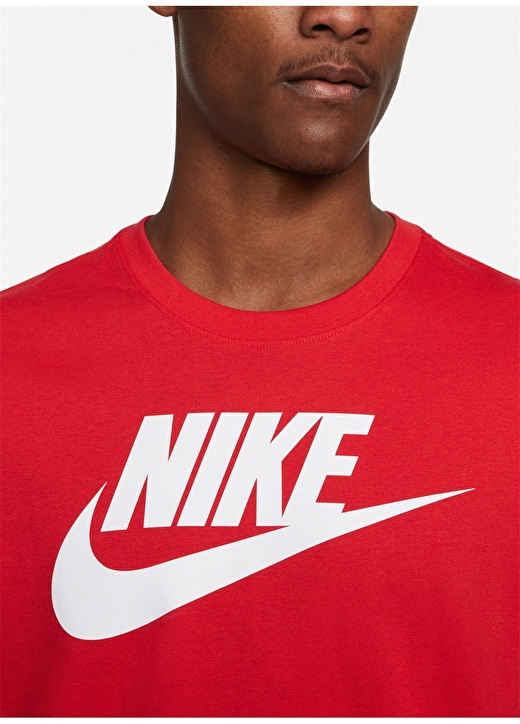 Nike Bisiklet Yaka Düz Kırmızı Erkek T-Shirt AR5004-660 M NSW TEE ICON FUTURA 3