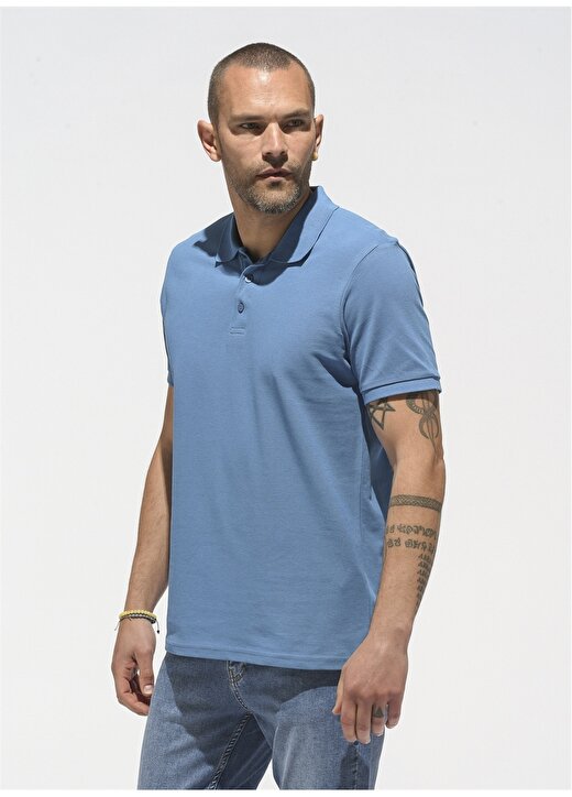 People By Fabrika PFESS22TS0001 Mavi Erkek T-Shirt 4