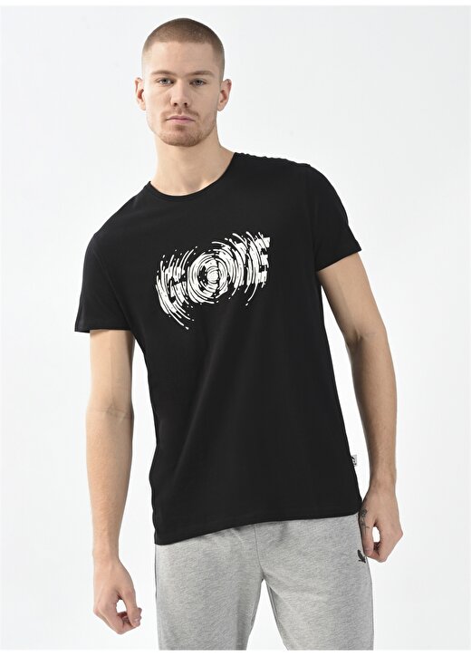 The Crow Bisiklet Yaka Baskılı Siyah Unisex T-Shirt GONE 1