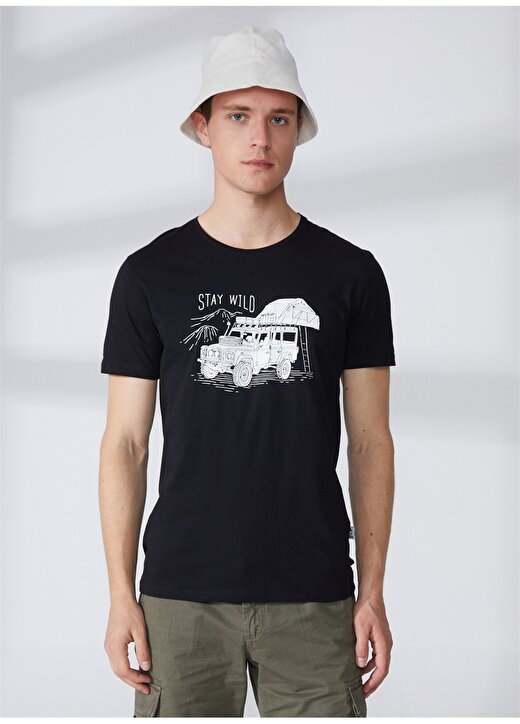 The Crow Siyah Unisex Bisiklet Yaka Baskılı T-Shirt STAY WİLD 3