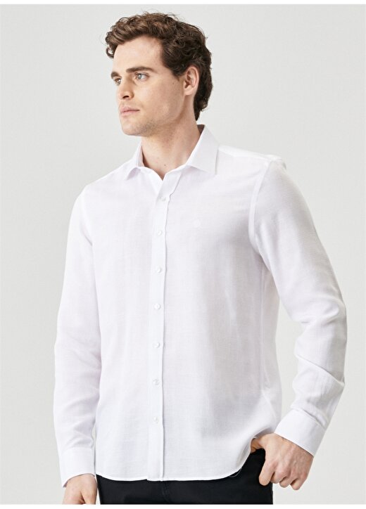 Beymen Business 4B2022200016 Klasik Yaka Slim Fit Beyaz Erkek Gömlek 1