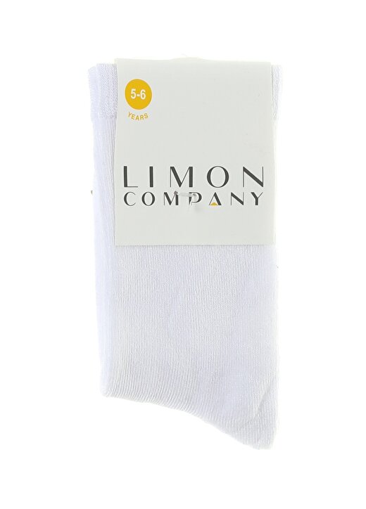 Limon Beyaz Kız Çocuk Soket Çorap BAMBU1494 1