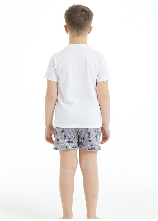 Blackspade Beyaz Erkek Çocuk Yuvarlak Yaka Pijama Takımı 30883 2