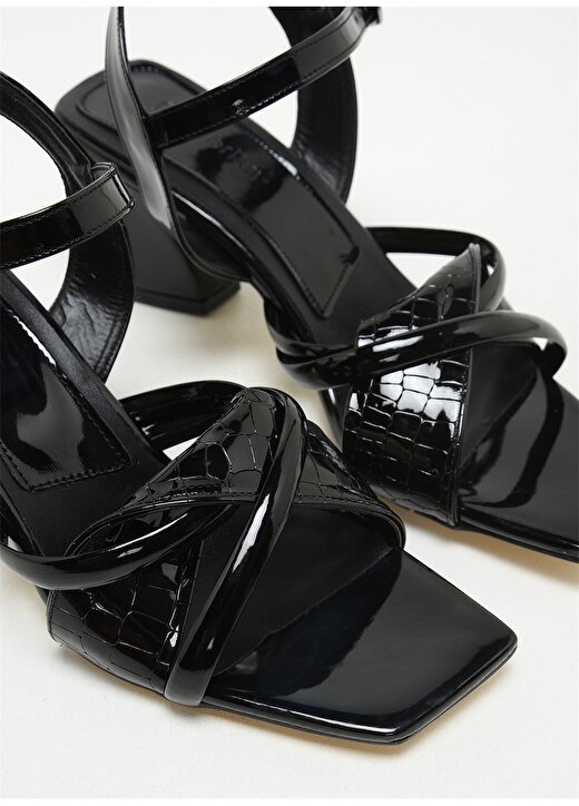 F By Fabrika Siyah Kadın Kalın Topuklu Ayakkabı TORTE 4