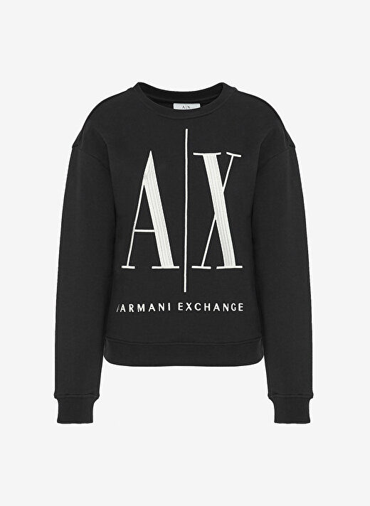 Armani Exchange Bisiklet Yaka Siyah Kadın Sweatshırt 8NYM02-1200 2