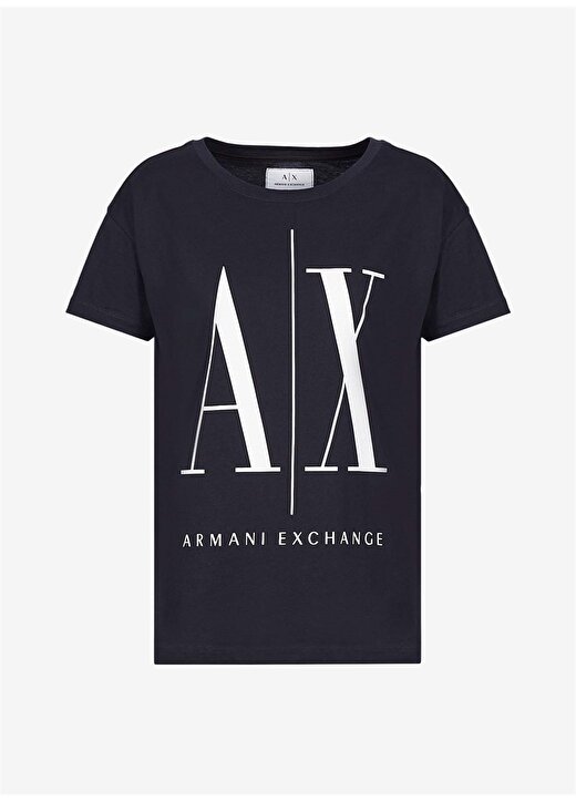 Armani Exchange Bisiklet Yaka Lacivert Kadın T-Shirt 8NYTCX-1510 3