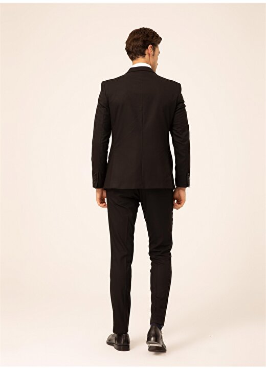 Süvari Normal Bel Slim Fit Siyah Erkek Takım Elbise TK1000600231 4
