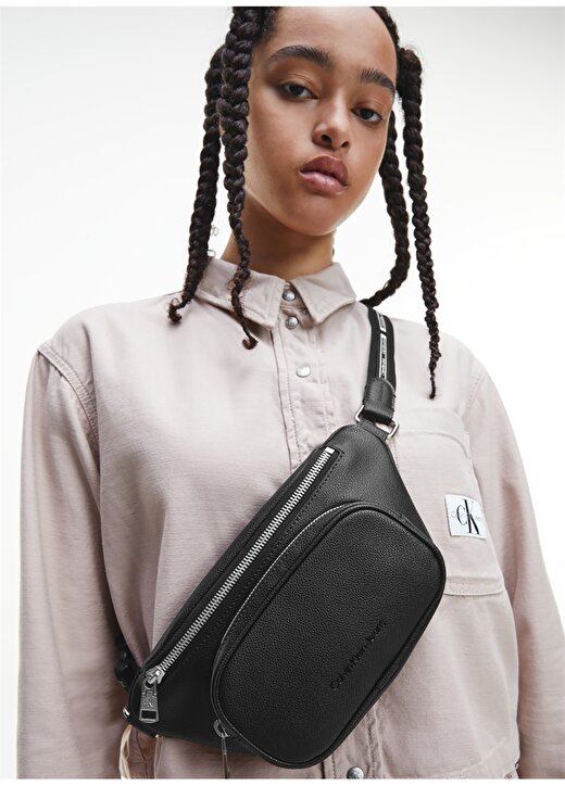 Calvin Klein Poliüretan Siyah Kadın Omuz Çantası K60K609294BDS 4