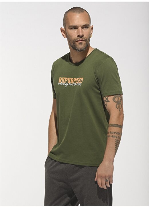 People By Fabrika Yeşil Erkek T-Shirt PFESS22TS0059 4