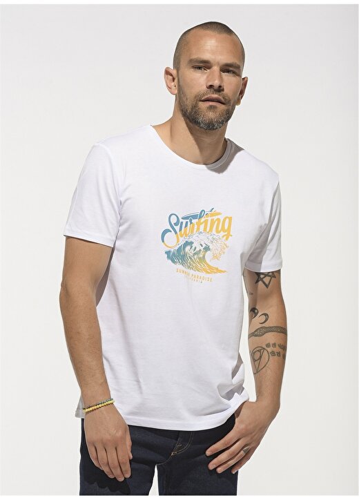 People By Fabrika PFESS22TS0070 Beyaz Erkek T-Shirt 1