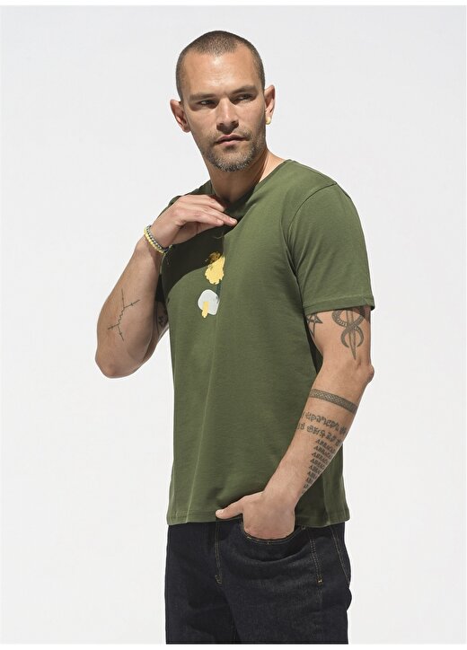 People By Fabrika Yeşil Erkek T-Shirt PFESS22TS0065 4