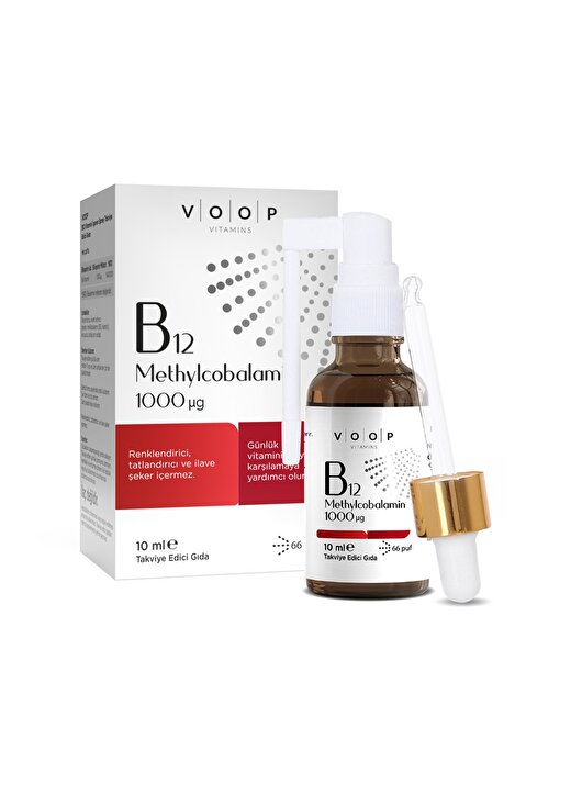 Voop Vitamin B12 Methylcobalamin 1000 Mg Sprey-Damla 10 Ml 1