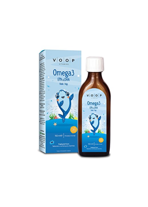VOOP Omega 3 Balık Yağı Şurup Portakal Aromalı 150 Ml 1