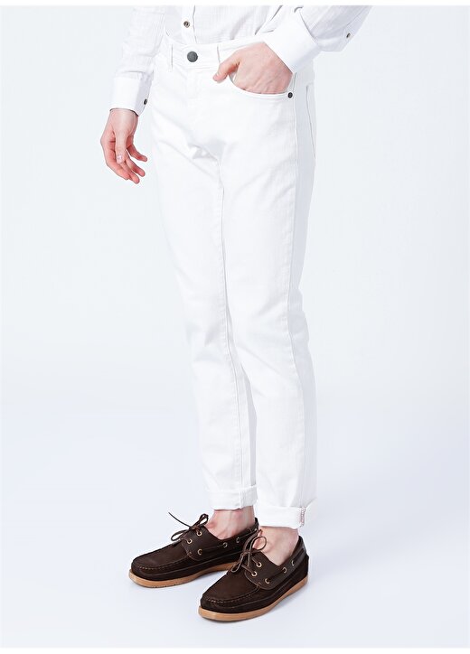 Altınyıldız Classics Normal Bel Dar Paça Slim Fit Beyaz Erkek Pantolon 4A1400000101 3