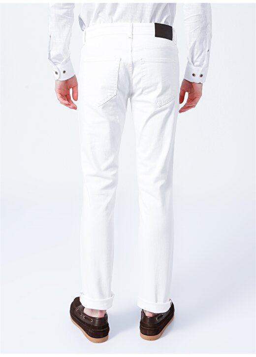 Altınyıldız Classics Normal Bel Dar Paça Slim Fit Beyaz Erkek Pantolon 4A1400000101 4