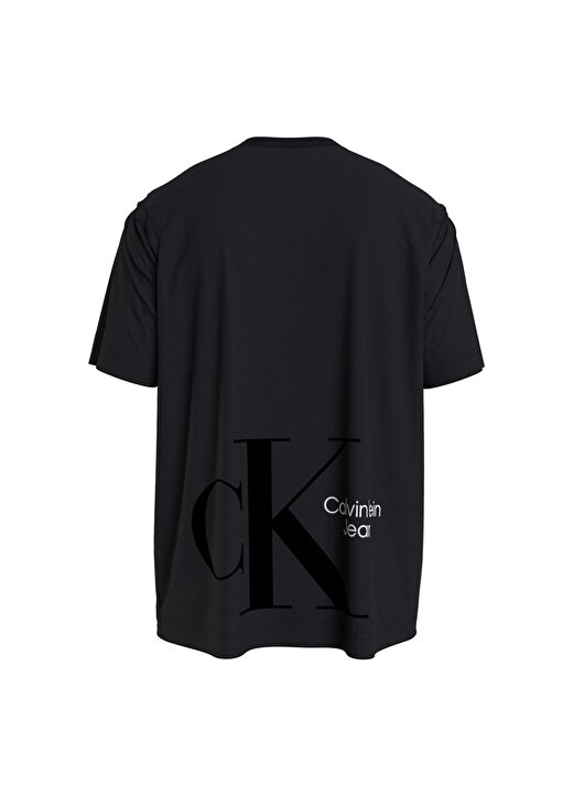 Calvin Klein Jeans Siyah Erkek Bisiklet Yaka Düz T-Shirt J30J320196-BEH_DYNAMIC CK BACK 4