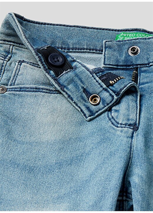 Benetton Normal Bel Mavi - Yeşil Kız Çocuk Denim Pantolon 4DUR57HK0 3