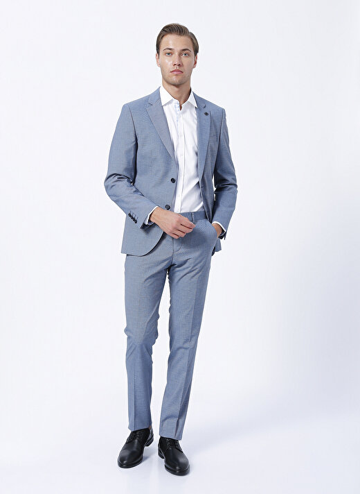 Beymen Business Normal Bel Regular Fit Lacivert - Mavi Erkek Takım Elbise 4B3022200010 2