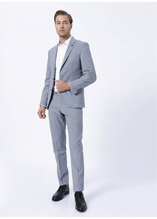 Beymen Business Normal Bel Regular Fit Gri - Mavi Erkek Takım Elbise 4B3022200011 1