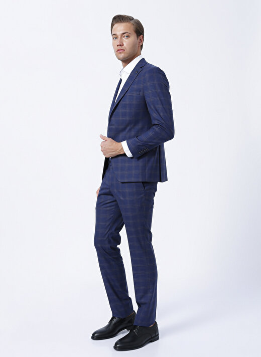 Beymen Business Normal Bel Slim Fit Lacivert Melanj Erkek Takım Elbise 4B3022200014 1