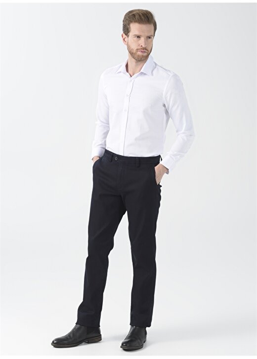 Fabrika Slim Fit Klasik Gömlek Yaka Armürlü Beyaz Erkek Gömlek MAYDOS 11 CPSZ KLASIK 3