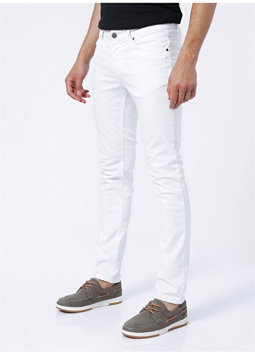 Beymen Business Normal Bel Dar Paça Slim Fit Beyaz Erkek Pantolon 4B1600000101 3