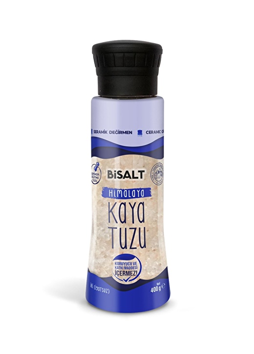 BİSALT Himalaya Kaya Tuzu Seramik Değirmen 400 G 1