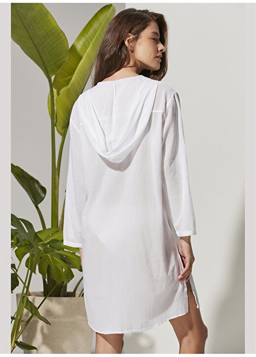 White By Nature Beyaz Kadın Plaj Elbisesi WBN3219-S 4