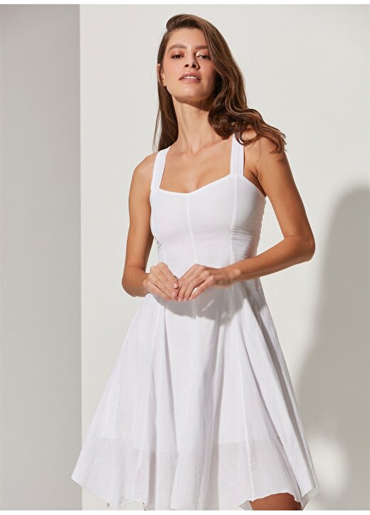 White By Nature Beyaz Kadın Plaj Elbisesi WBN3118-XL 2