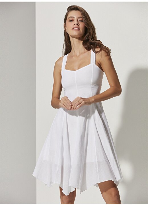 White By Nature Beyaz Kadın Plaj Elbisesi WBN3118-L 2