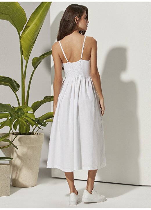 White By Nature Beyaz Kadın Plaj Elbisesi WBN3113-L 4