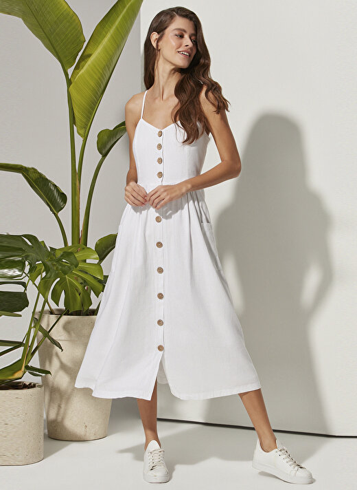  White by Nature Beyaz Kadın Plaj Elbisesi WBN3113-XL 2