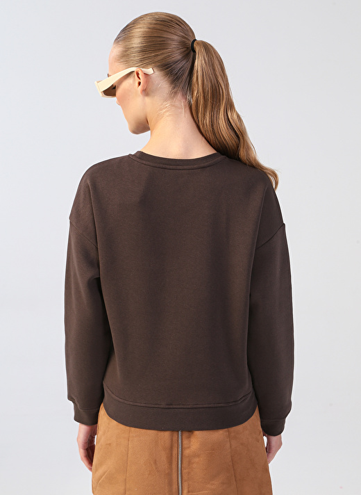 Aeropostale  Bisiklet Yaka Comfort Fit Baskılı Kahve Kadın Şardonlu Sweatshirt MOSKOVA 4