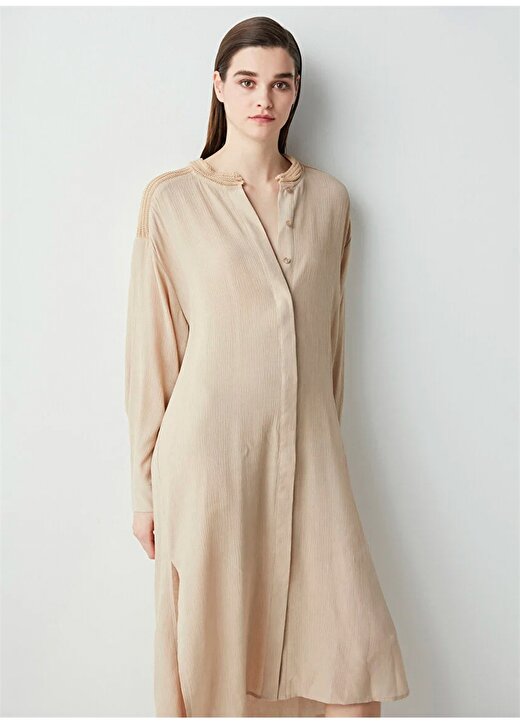 İpekyol Gömlek Yaka Diz Altı Taş Kadın Elbise IS1220016028030 3