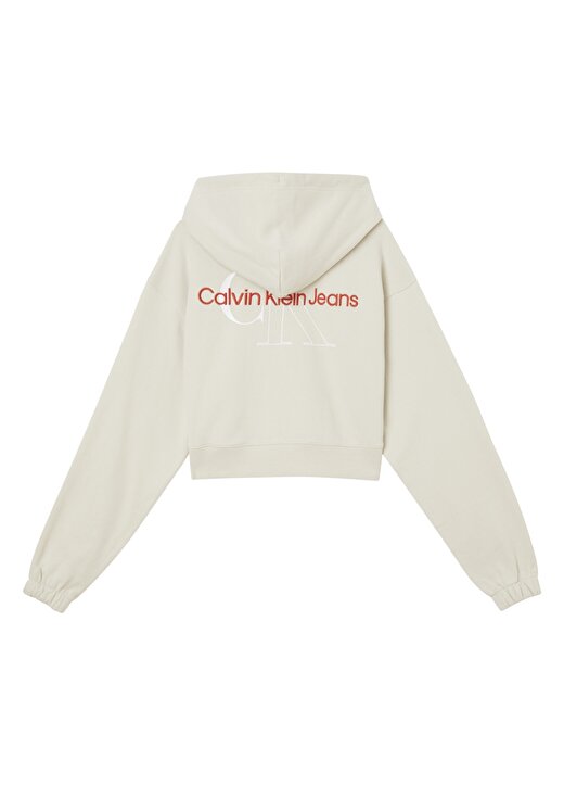 Calvin Klein Jeans Kapüşonlu Rahat Bej Kadın Sweatshirt J20J218850ACF Sweatshirt 4