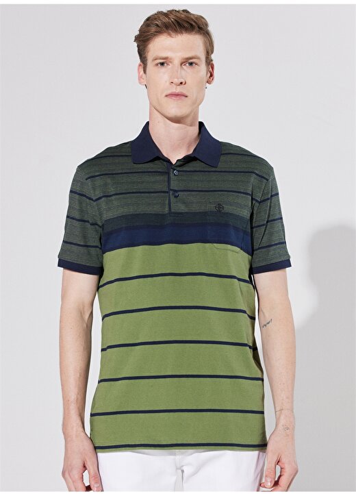 Privé Polo Yaka Lacivert - Yeşil Erkek T-Shirt 4BX482220003 1