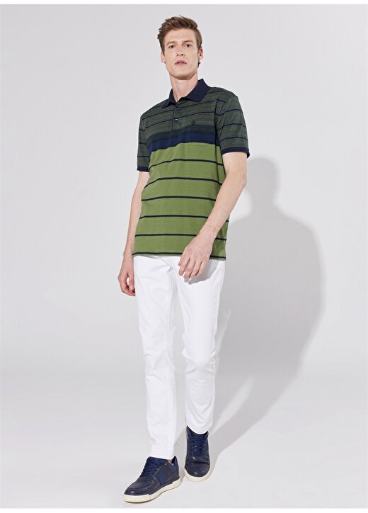Privé Polo Yaka Lacivert - Yeşil Erkek T-Shirt 4BX482220003 2