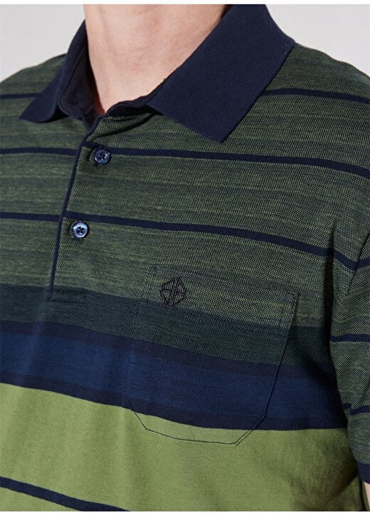 Privé Polo Yaka Lacivert - Yeşil Erkek T-Shirt 4BX482220003 4