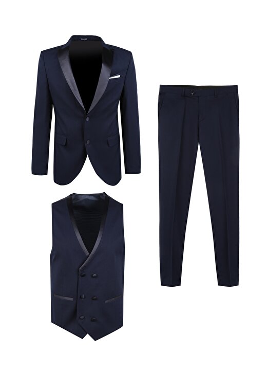 Süvari Normal Bel Slim Fit Mavi Erkek Takım Elbise TK3000400211 1